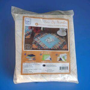 June Tailor Sew By Number 4 Placemat Patterns Printed On Batting 18"x13" JT-1485